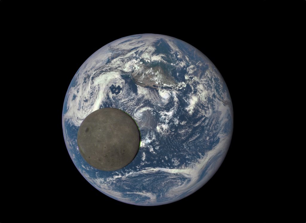 The Moon passing in front of the Earth