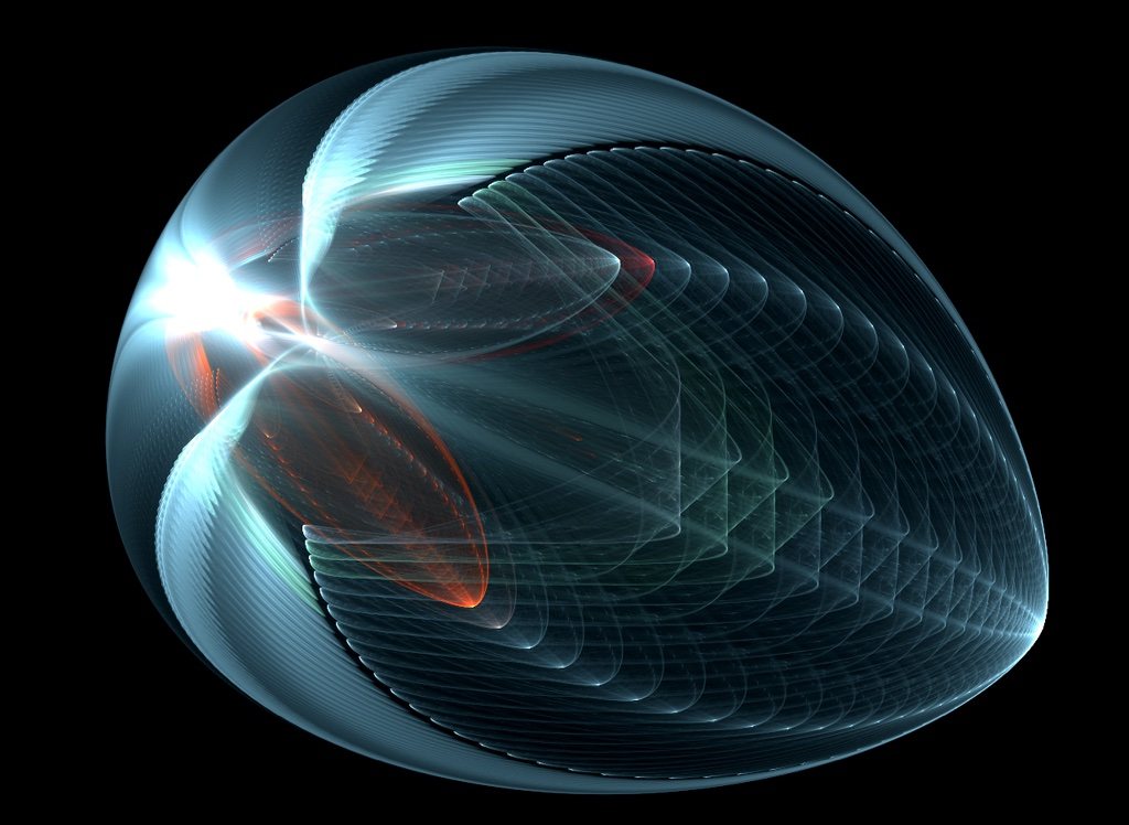 A glowing magnetic field structure